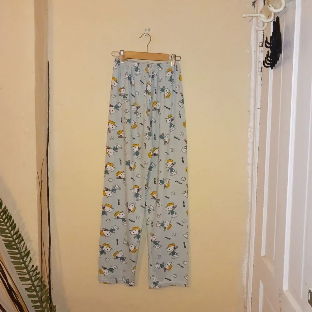 Peanut Snoopy baseball gray pajama bottoms‎ (see measurements for size)